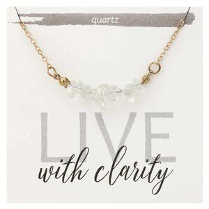 ***New Never Worn*** Live with Clarity Clear Quartz Stone Chip Necklace